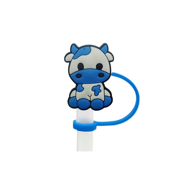 Wholesale 10pcs Cartoon Cow Children's Water Cup Dust and Spill Proof Straw Cover